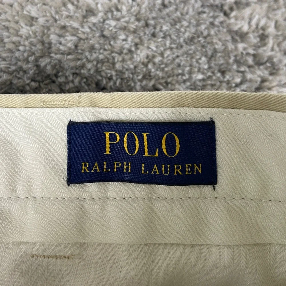 Polo Ralph Lauren Slim Fit Chino Pants Mens 35x32 Tan Khaki Cotton Twill Preppy